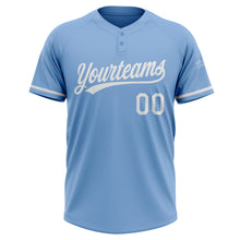 Load image into Gallery viewer, Custom Light Blue White Two-Button Unisex Softball Jersey
