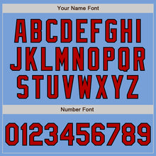 Load image into Gallery viewer, Custom Light Blue Red-Black Two-Button Unisex Softball Jersey