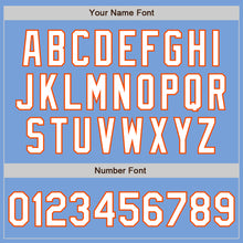 Load image into Gallery viewer, Custom Light Blue White-Orange Two-Button Unisex Softball Jersey