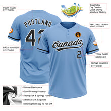 Load image into Gallery viewer, Custom Light Blue Black-White Two-Button Unisex Softball Jersey