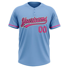 Load image into Gallery viewer, Custom Light Blue Pink-Black Two-Button Unisex Softball Jersey