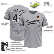 Load image into Gallery viewer, Custom Gray Black-White Two-Button Unisex Softball Jersey