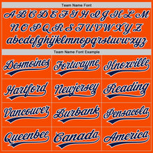 Load image into Gallery viewer, Custom Orange Navy-White Two-Button Unisex Softball Jersey