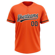 Load image into Gallery viewer, Custom Orange Black-White Two-Button Unisex Softball Jersey