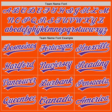 Load image into Gallery viewer, Custom Orange Purple-White Two-Button Unisex Softball Jersey
