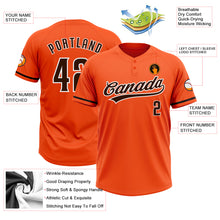 Load image into Gallery viewer, Custom Orange Brown-White Two-Button Unisex Softball Jersey