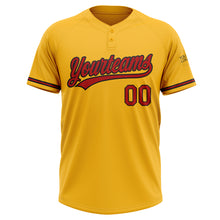 Load image into Gallery viewer, Custom Gold Red-Black Two-Button Unisex Softball Jersey
