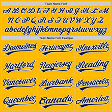 Load image into Gallery viewer, Custom Gold Navy-White Two-Button Unisex Softball Jersey