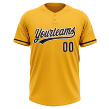 Load image into Gallery viewer, Custom Gold Brown-White Two-Button Unisex Softball Jersey