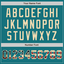 Load image into Gallery viewer, Custom Teal Vintage USA Flag-City Cream Two-Button Unisex Softball Jersey