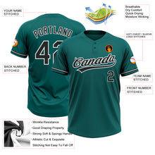 Load image into Gallery viewer, Custom Teal Black-White Two-Button Unisex Softball Jersey