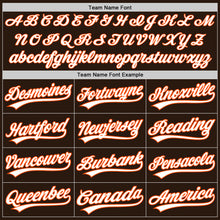 Load image into Gallery viewer, Custom Brown White-Orange Two-Button Unisex Softball Jersey