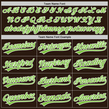 Load image into Gallery viewer, Custom Brown Neon Green-White Two-Button Unisex Softball Jersey