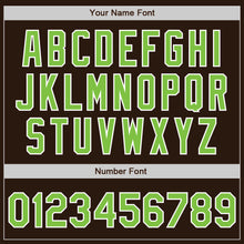 Load image into Gallery viewer, Custom Brown Neon Green-White Two-Button Unisex Softball Jersey
