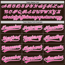 Load image into Gallery viewer, Custom Brown Pink-White Two-Button Unisex Softball Jersey