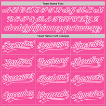 Load image into Gallery viewer, Custom Pink White Two-Button Unisex Softball Jersey