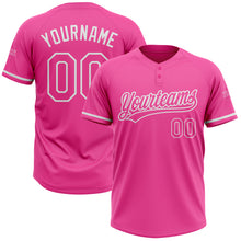 Load image into Gallery viewer, Custom Pink White Two-Button Unisex Softball Jersey