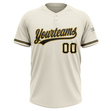 Load image into Gallery viewer, Custom Cream Black-Old Gold Two-Button Unisex Softball Jersey