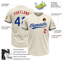 Load image into Gallery viewer, Custom Cream Royal-Red Two-Button Unisex Softball Jersey