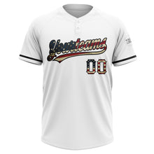 Load image into Gallery viewer, Custom White Vintage USA Flag-Black Two-Button Unisex Softball Jersey