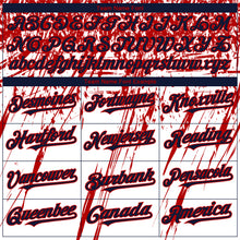 Load image into Gallery viewer, Custom White Navy-Red 3D American Flag Fashion Two-Button Unisex Softball Jersey