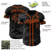 Load image into Gallery viewer, Custom Black Steel Gray Splash Ink Orange Authentic Baseball Jersey