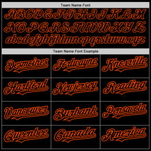 Load image into Gallery viewer, Custom Black Steel Gray Splash Ink Orange Authentic Baseball Jersey