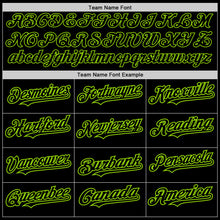 Load image into Gallery viewer, Custom Black Steel Gray Splash Ink Neon Green Authentic Baseball Jersey