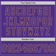 Load image into Gallery viewer, Custom Purple Steel Gray Splash Ink Old Gold Authentic Baseball Jersey