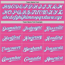Load image into Gallery viewer, Custom Pink Royal-Light Blue Authentic Split Fashion Baseball Jersey