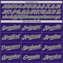 Load image into Gallery viewer, Custom Purple Black-Yellow Authentic Split Fashion Baseball Jersey
