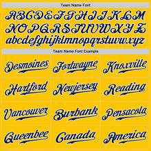 Load image into Gallery viewer, Custom Yellow Navy Gray-White Authentic Split Fashion Baseball Jersey