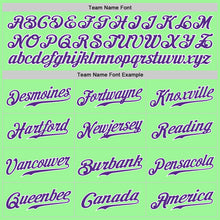 Load image into Gallery viewer, Custom Pea Green Purple-White Authentic Split Fashion Baseball Jersey