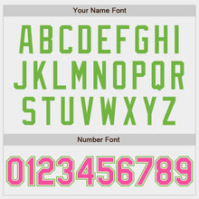 Load image into Gallery viewer, Custom White Neon Green-Pink Authentic Split Fashion Baseball Jersey