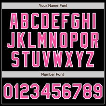Load image into Gallery viewer, Custom Black Pink Red-White Authentic Split Fashion Baseball Jersey