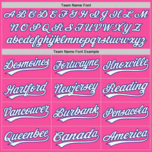 Load image into Gallery viewer, Custom Pink Royal-Light Blue Authentic Split Fashion Baseball Jersey