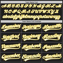 Load image into Gallery viewer, Custom Black White Red-Gold Authentic Split Fashion Baseball Jersey