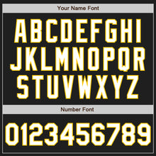 Load image into Gallery viewer, Custom Black White Red-Gold Authentic Split Fashion Baseball Jersey