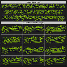 Load image into Gallery viewer, Custom Black Black White-Neon Green Authentic Split Fashion Baseball Jersey
