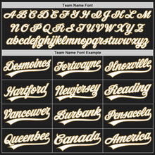 Load image into Gallery viewer, Custom Black White Orange-Old Gold Authentic Split Fashion Baseball Jersey