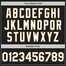Load image into Gallery viewer, Custom Black White Orange-Old Gold Authentic Split Fashion Baseball Jersey