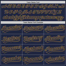 Load image into Gallery viewer, Custom Navy Navy White-Old Gold Authentic Split Fashion Baseball Jersey