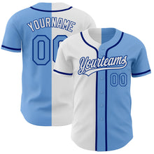Load image into Gallery viewer, Custom Light Blue Light Blue White-Royal Authentic Split Fashion Baseball Jersey