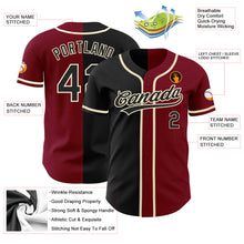 Load image into Gallery viewer, Custom Crimson Black-Cream Authentic Split Fashion Baseball Jersey