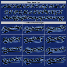 Load image into Gallery viewer, Custom Royal Black White-Light Blue Authentic Split Fashion Baseball Jersey