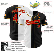 Load image into Gallery viewer, Custom Black Red White-Old Gold Authentic Split Fashion Baseball Jersey