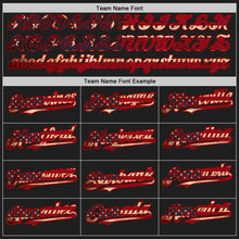 Load image into Gallery viewer, Custom Black Vintage USA Flag Gray-Red Authentic Split Fashion Baseball Jersey