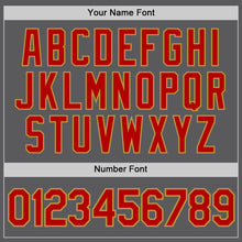 Load image into Gallery viewer, Custom Steel Gray Red-Old Gold Authentic Baseball Jersey