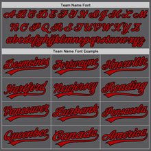 Load image into Gallery viewer, Custom Steel Gray Red-Black Authentic Baseball Jersey