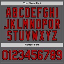 Load image into Gallery viewer, Custom Steel Gray Red-Black Authentic Baseball Jersey